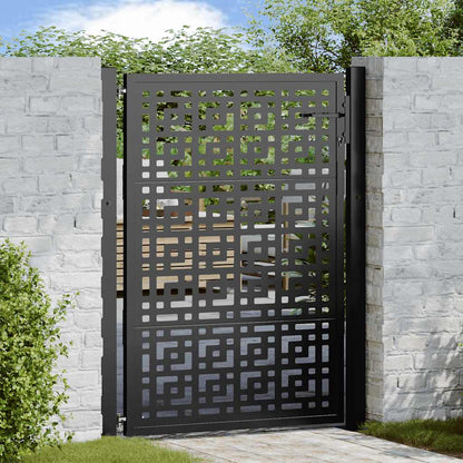 Cancello Giardino Nero 105x130 cm in Acciaio Design a Croce