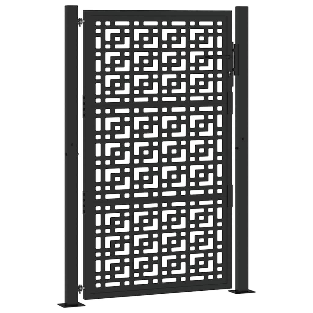 Cancello Giardino Nero 105x155 cm in Acciaio Design a Croce