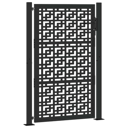 Cancello Giardino Nero 105x155 cm in Acciaio Design a Croce