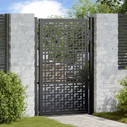 Cancello Giardino Nero 105x155 cm in Acciaio Design a Croce