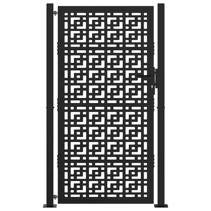 Cancello Giardino Nero 105x180 cm in Acciaio Design a Croce