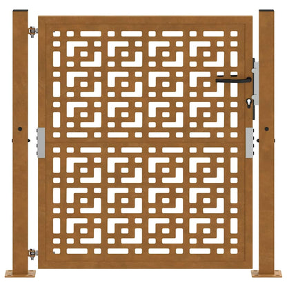 Cancello da Giardino 105x105 cm Acciaio Corten Design a Croce