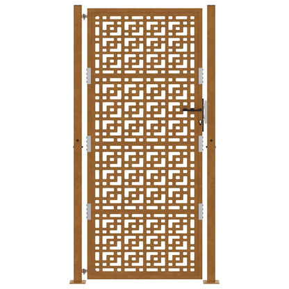 Cancello da Giardino 105x130 cm Acciaio Corten Design a Croce