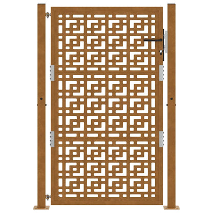 Cancello da Giardino 105x155 cm Acciaio Corten Design a Croce