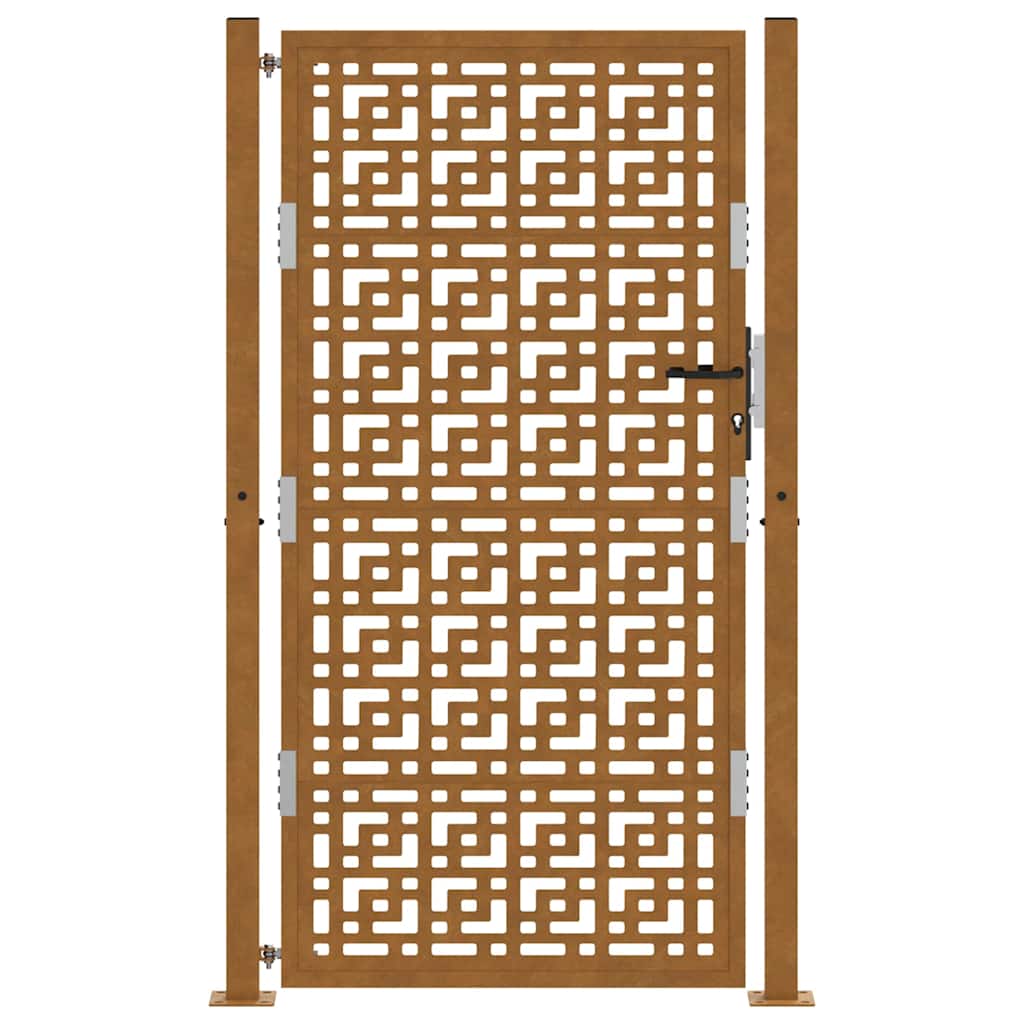 Cancello da Giardino 105x180 cm Acciaio Corten Design a Croce