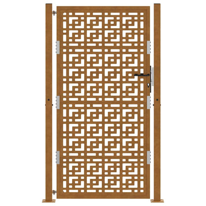 Cancello da Giardino 105x180 cm Acciaio Corten Design a Croce