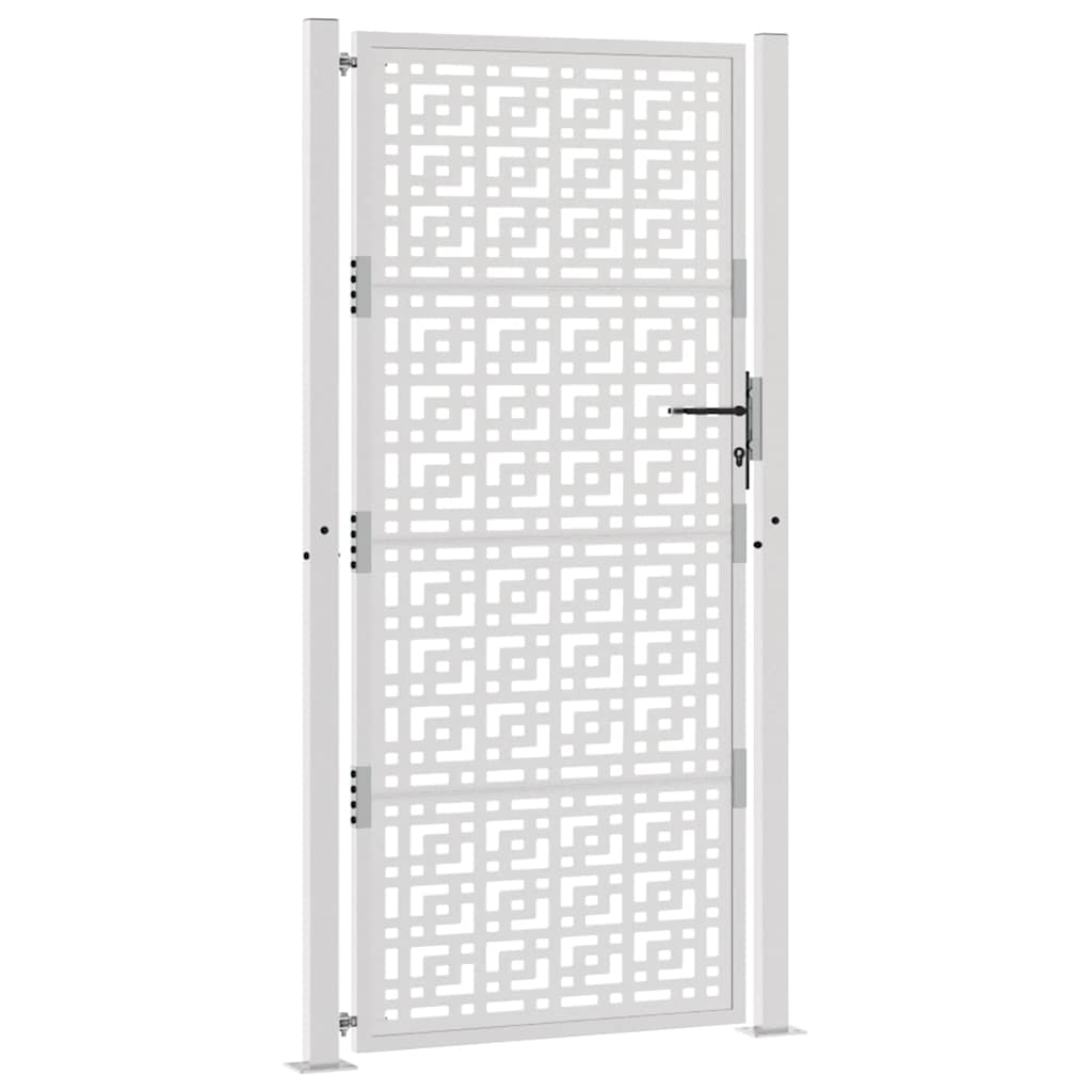 Cancello da Giardino 105x205 cm Acciaio Corten Design a Croce