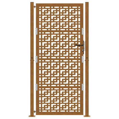 Cancello da Giardino 105x205 cm Acciaio Corten Design a Croce