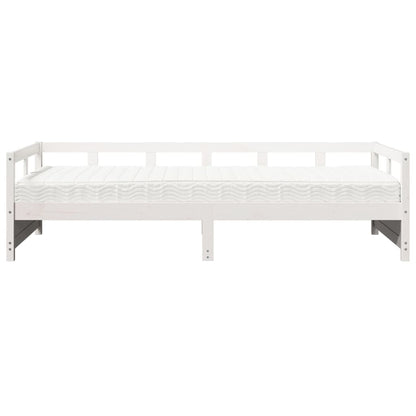 Dormeuse con Materasso Bianca 80x200 cm Legno Massello di Pino
