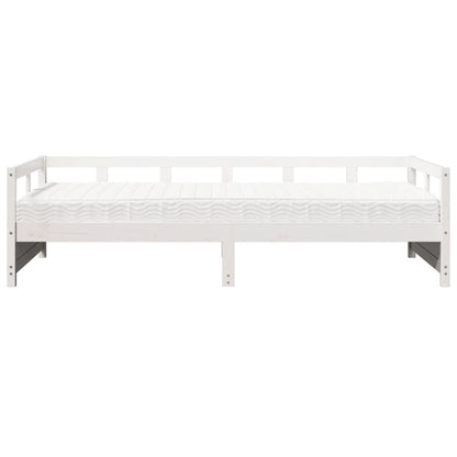 Dormeuse con Materasso Bianca 90x200 cm Legno Massello Pino