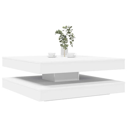 Tavolino da CaffÃƒÂ¨ Girevole a 360 Gradi Bianco 90x90x34,5 cm