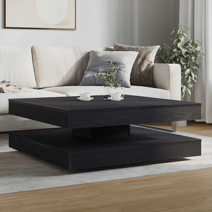 Tavolino da CaffÃƒÂ¨ Girevole a 360 Gradi Nero 90x90x34,5 cm