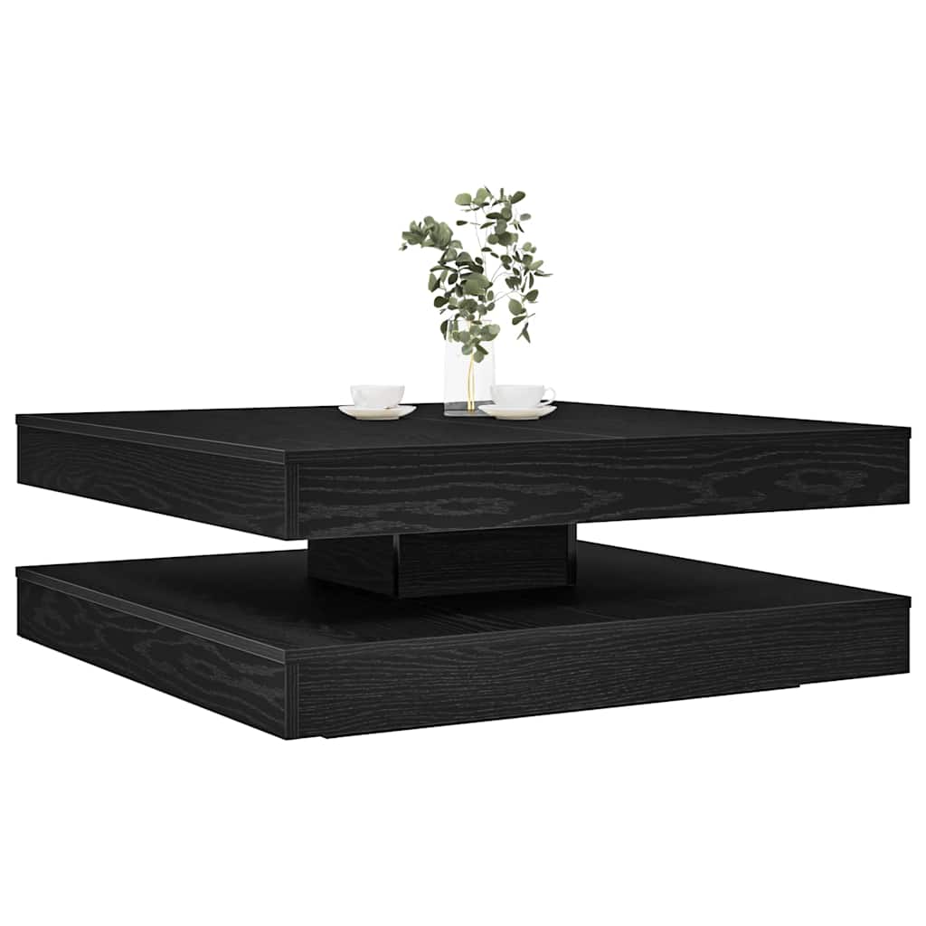 Tavolino da CaffÃƒÂ¨ Girevole a 360 Gradi Nero 90x90x34,5 cm