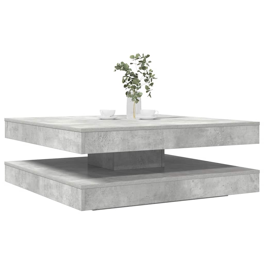 Tavolino da CaffÃ¨ Girevole a 360 Gradi Grigio 90x90x34,5 cm