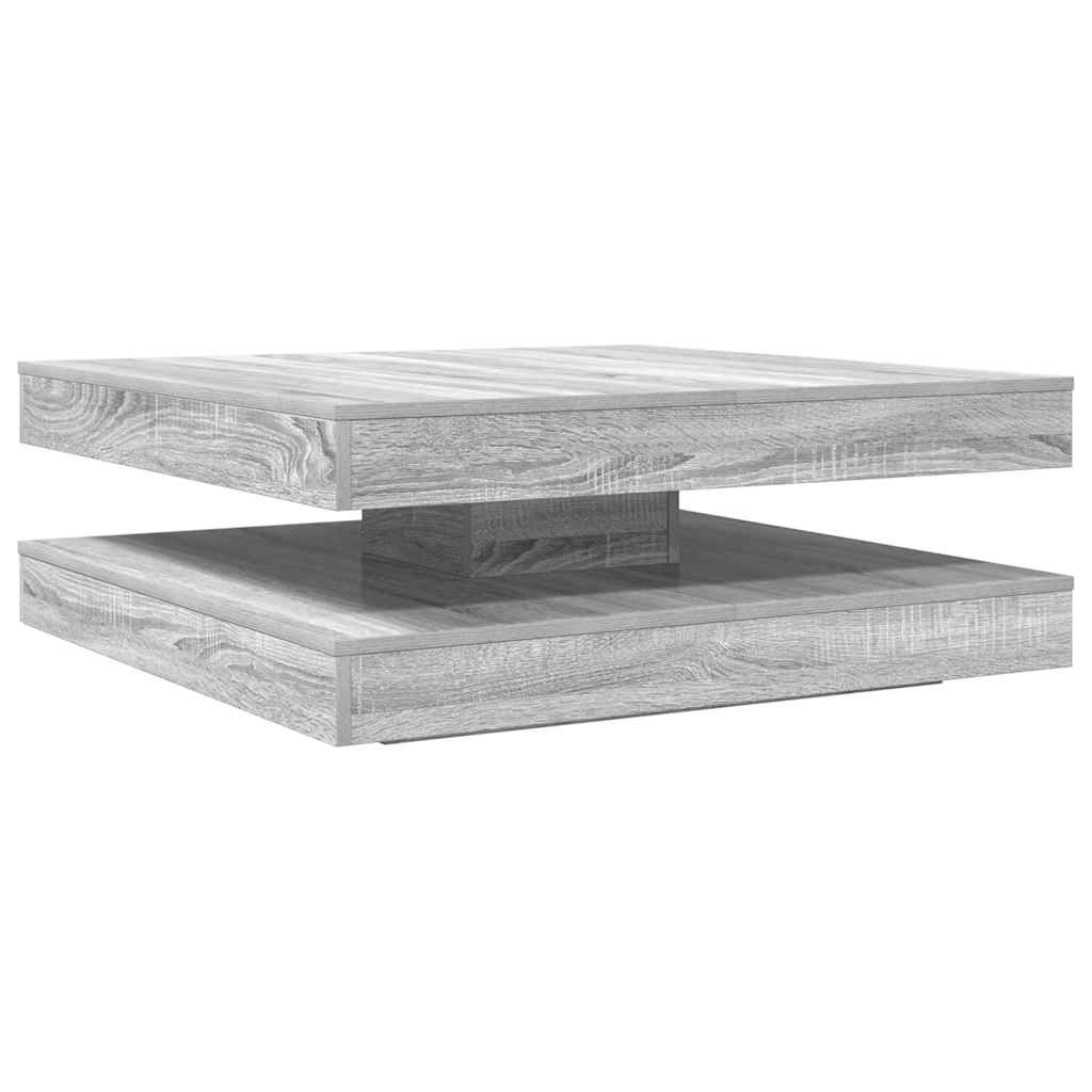 Tavolino da CaffÃ¨ Girevole a 360 Gradi Grigio 90x90x34,5 cm