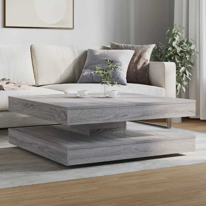 Tavolino da CaffÃ¨ Girevole a 360 Gradi Grigio 90x90x34,5 cm