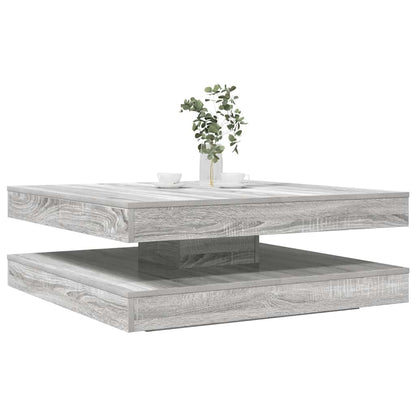 Tavolino da CaffÃ¨ Girevole a 360 Gradi Grigio 90x90x34,5 cm
