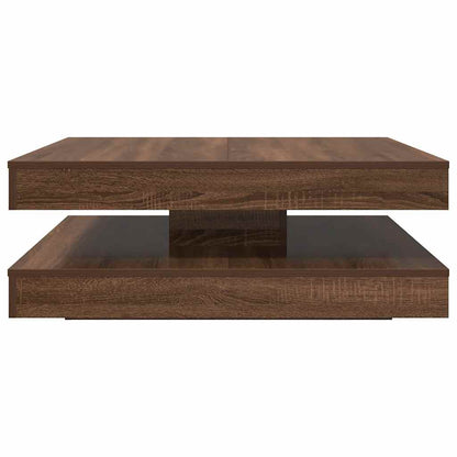 Tavolino da Caffè Girevole a 360 Gradi Marrone 90x90x34,5 cm