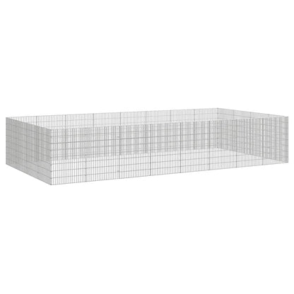 Recinto per Animali Ruspante 24 Pannelli 54x80 cm Ferro Zincato