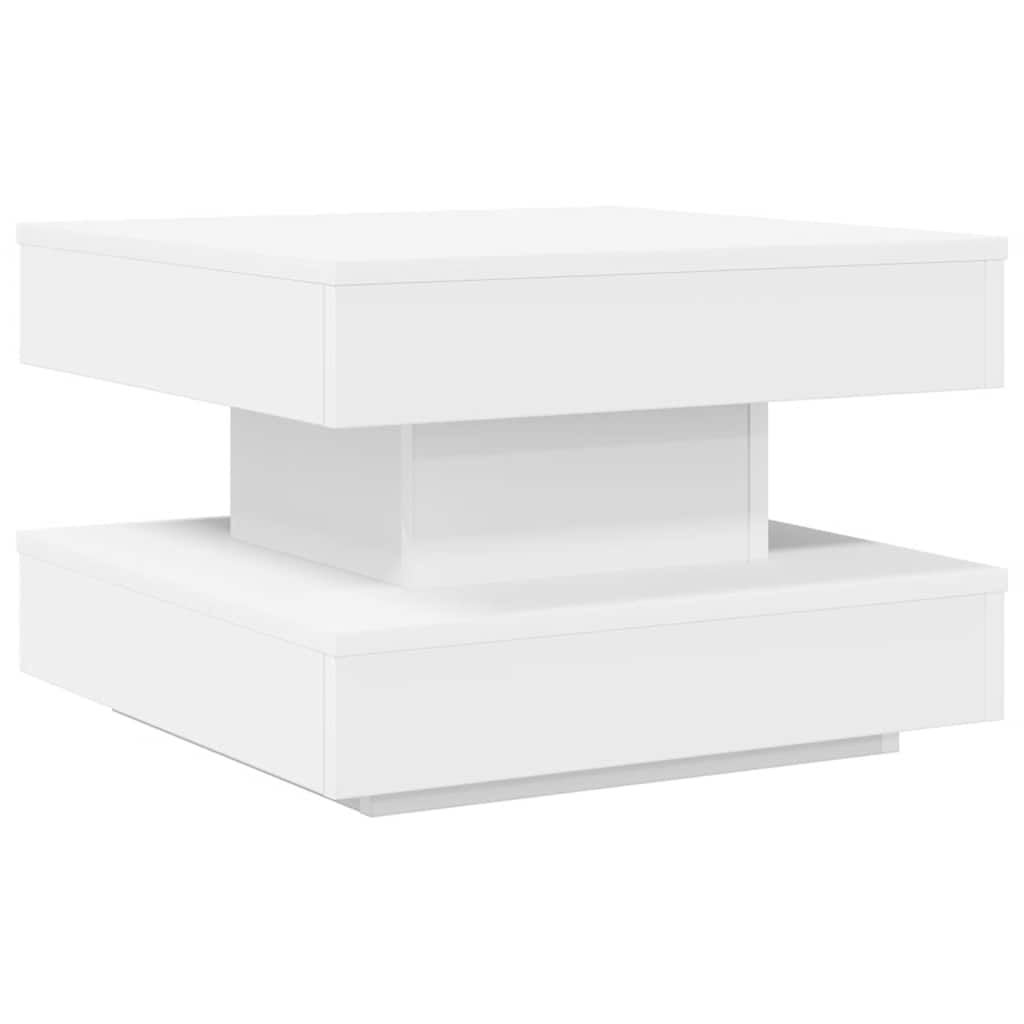 Tavolino da CaffÃ¨ Girevole a 360 Gradi Bianco 50x50x34,5 cm