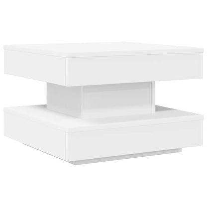 Tavolino da CaffÃ¨ Girevole a 360 Gradi Bianco 50x50x34,5 cm