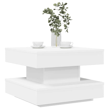Tavolino da CaffÃ¨ Girevole a 360 Gradi Bianco 50x50x34,5 cm