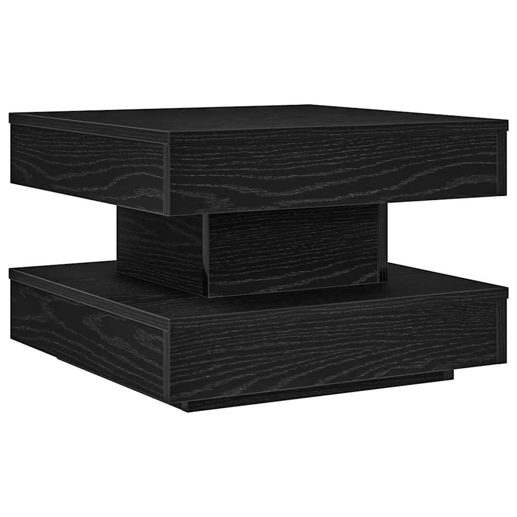 Tavolino da CaffÃ¨ Girevole a 360 Gradi Nero 50x50x34,5 cm