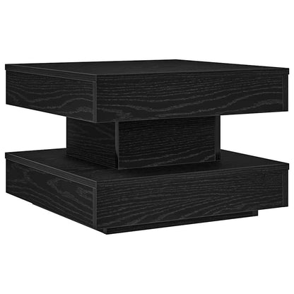 Tavolino da CaffÃ¨ Girevole a 360 Gradi Nero 50x50x34,5 cm