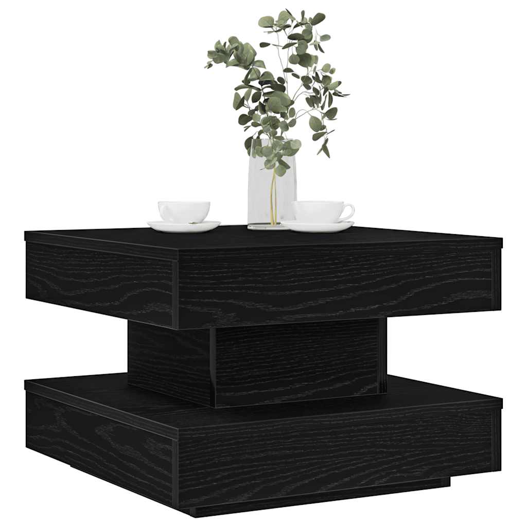 Tavolino da CaffÃ¨ Girevole a 360 Gradi Nero 50x50x34,5 cm