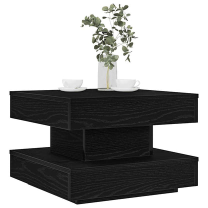 Tavolino da CaffÃ¨ Girevole a 360 Gradi Nero 50x50x34,5 cm