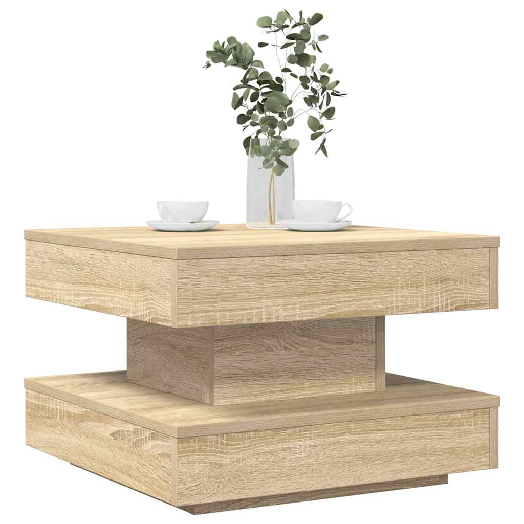 Tavolino da Caffè Girevole a 360 Gradi Sonoma 50x50x34,5 cm