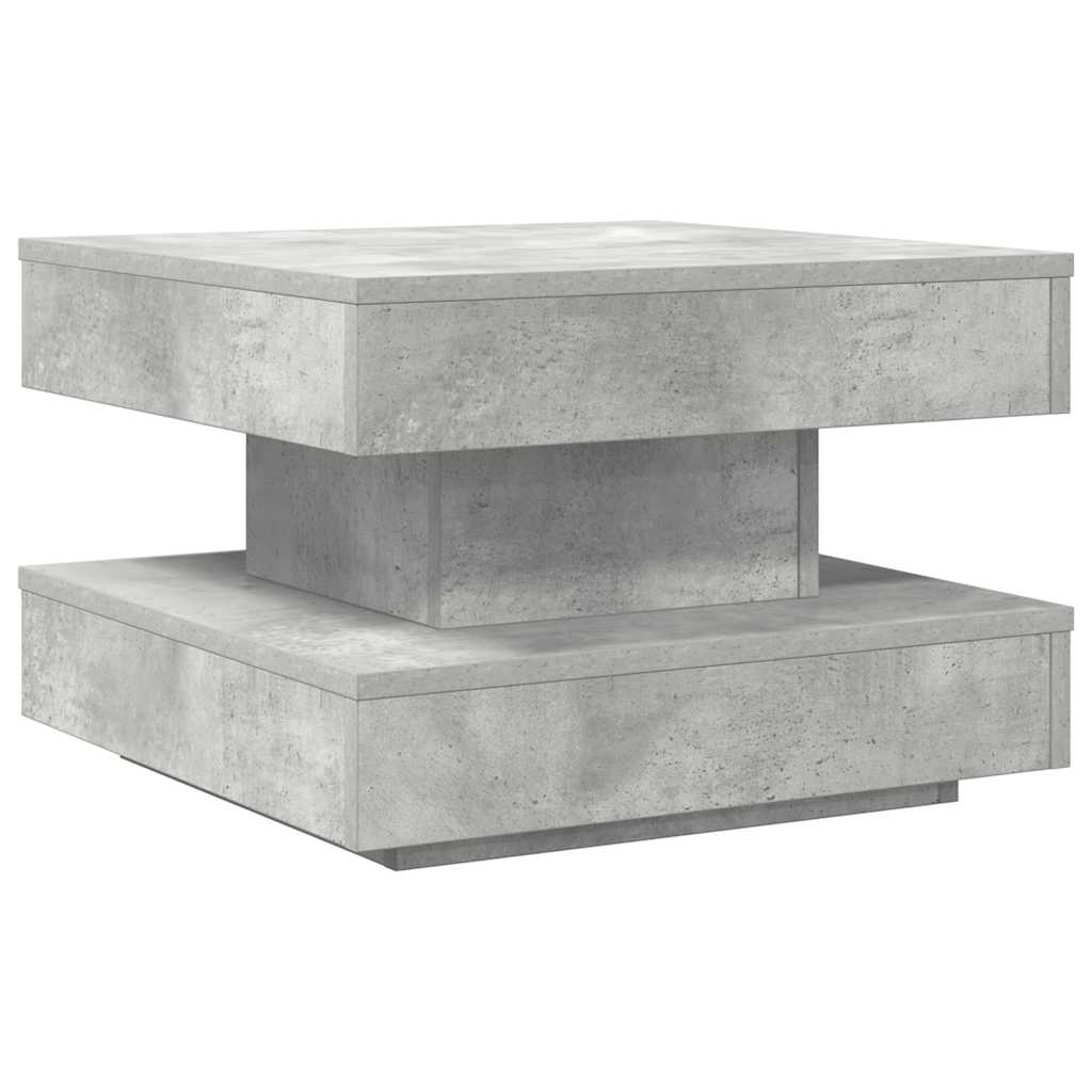 Tavolino da Caffè Girevole a 360 Gradi Grigio 50x50x34,5 cm