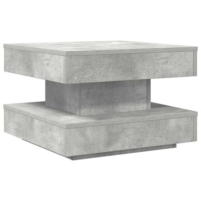 Tavolino da Caffè Girevole a 360 Gradi Grigio 50x50x34,5 cm