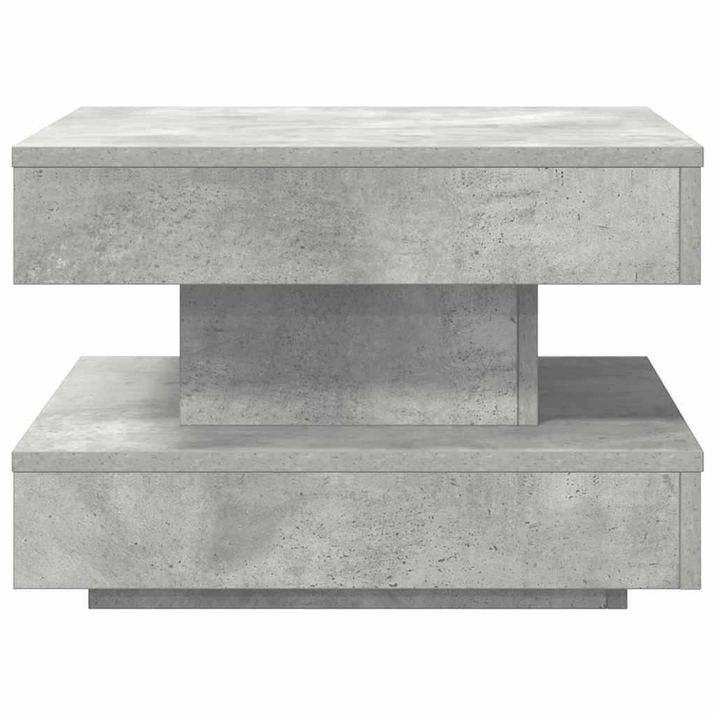 Tavolino da Caffè Girevole a 360 Gradi Grigio 50x50x34,5 cm