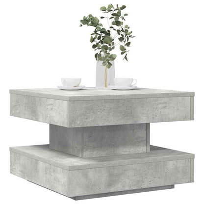 Tavolino da Caffè Girevole a 360 Gradi Grigio 50x50x34,5 cm