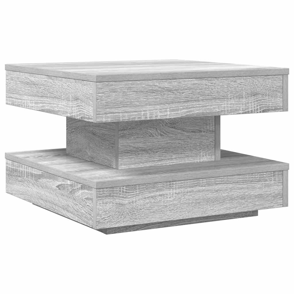 Tavolino da Caffè Girevole a 360 Gradi Grigio 50x50x34,5 cm