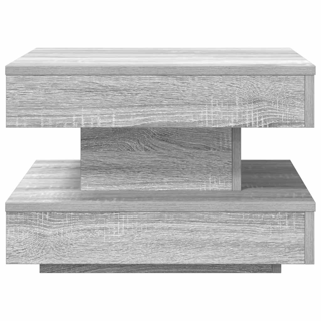 Tavolino da Caffè Girevole a 360 Gradi Grigio 50x50x34,5 cm