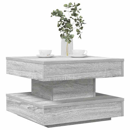 Tavolino da Caffè Girevole a 360 Gradi Grigio 50x50x34,5 cm