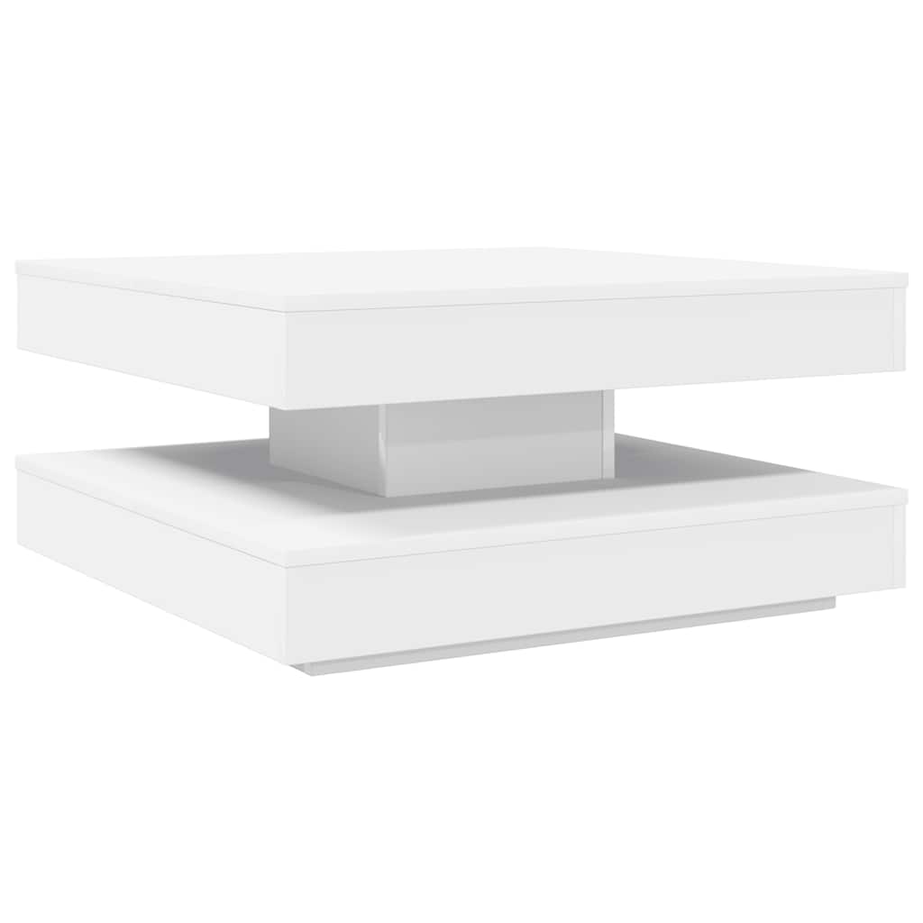 Tavolino da CaffÃ¨ Girevole a 360 Gradi Bianco 70x70x34,5 cm