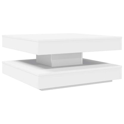 Tavolino da CaffÃ¨ Girevole a 360 Gradi Bianco 70x70x34,5 cm
