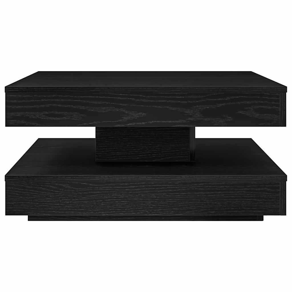 Tavolino da CaffÃ¨ Girevole a 360 Gradi Nero 70x70x34,5 cm