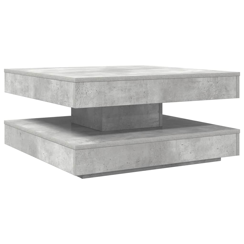 Tavolino da CaffÃ¨ Girevole a 360 Gradi Grigio 70x70x34,5 cm