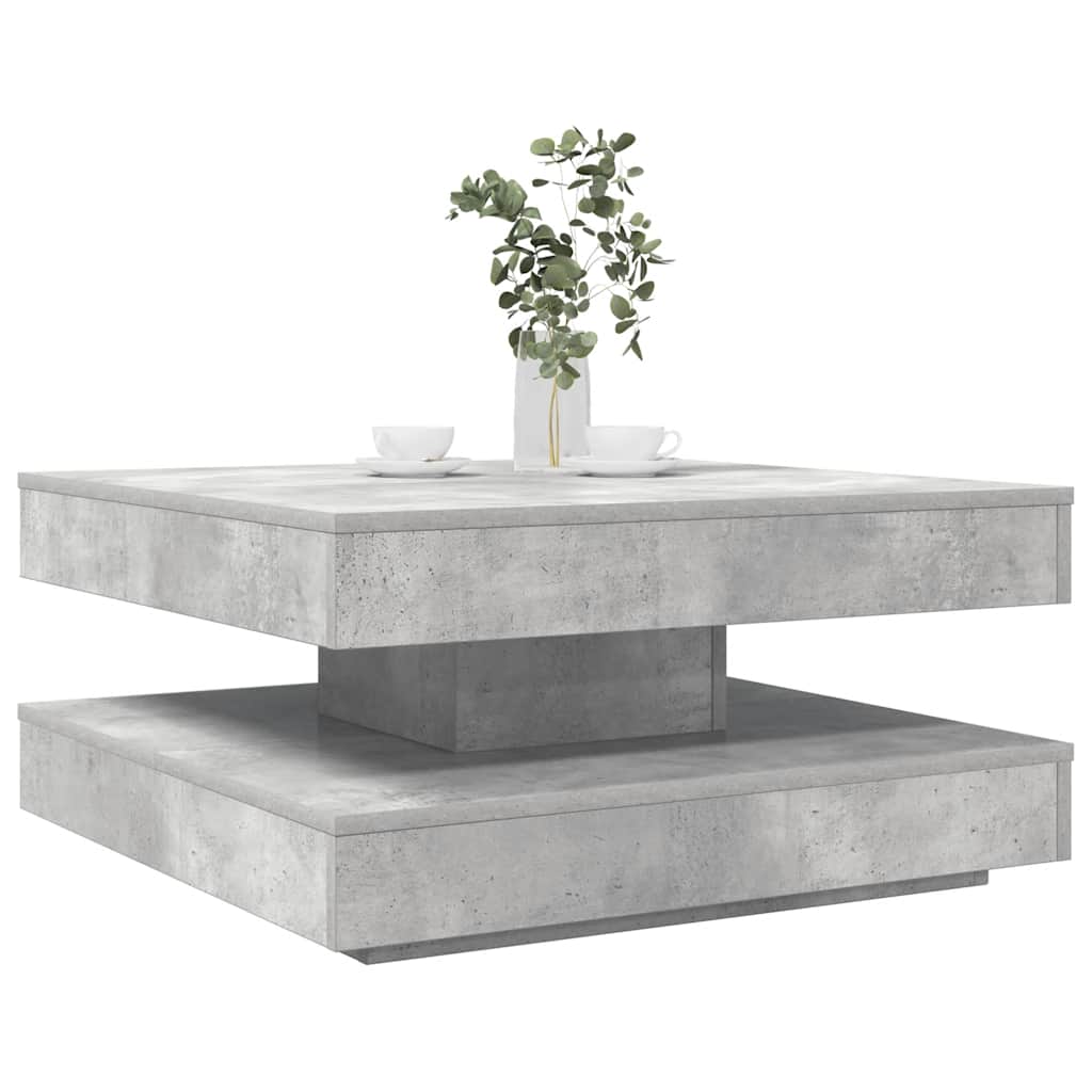 Tavolino da CaffÃ¨ Girevole a 360 Gradi Grigio 70x70x34,5 cm