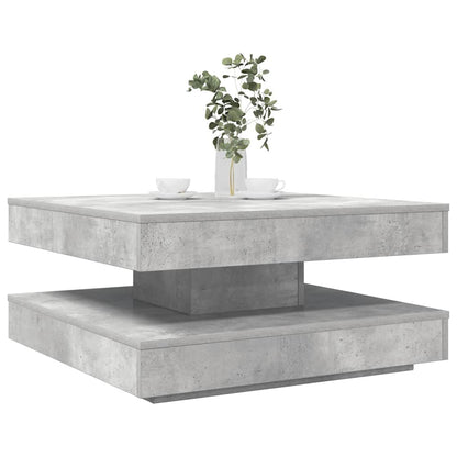 Tavolino da CaffÃ¨ Girevole a 360 Gradi Grigio 70x70x34,5 cm