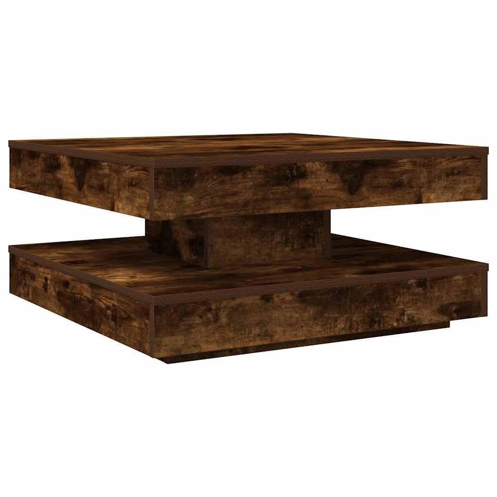 Tavolino da CaffÃ¨ Girevole a 360 Gradi Rovere 70x70x34,5 cm