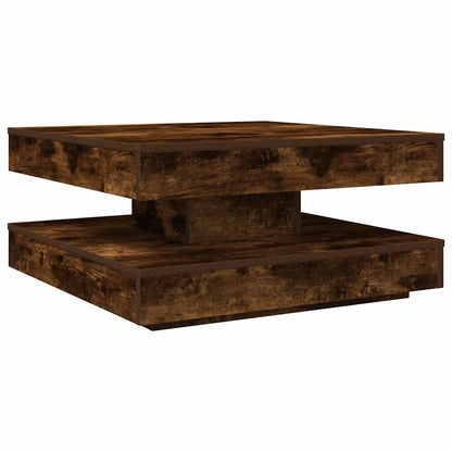 Tavolino da CaffÃ¨ Girevole a 360 Gradi Rovere 70x70x34,5 cm