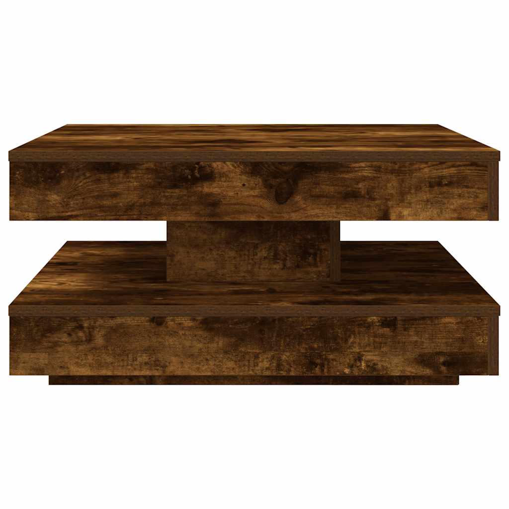 Tavolino da CaffÃ¨ Girevole a 360 Gradi Rovere 70x70x34,5 cm