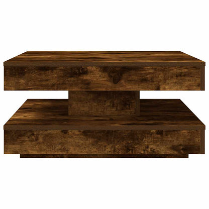 Tavolino da CaffÃ¨ Girevole a 360 Gradi Rovere 70x70x34,5 cm