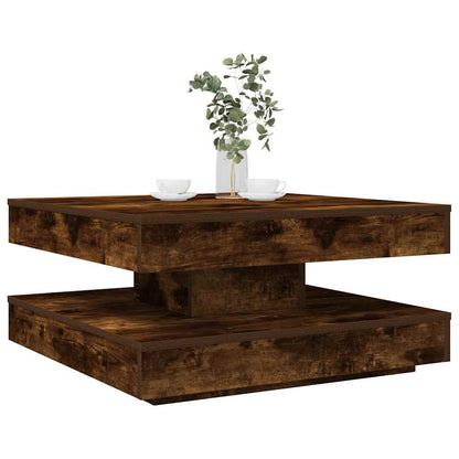 Tavolino da CaffÃ¨ Girevole a 360 Gradi Rovere 70x70x34,5 cm
