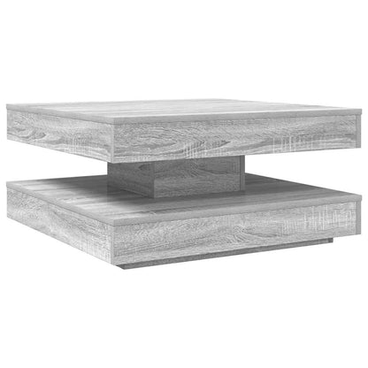 Tavolino da CaffÃ¨ Girevole a 360 Gradi Grigio 70x70x34,5 cm